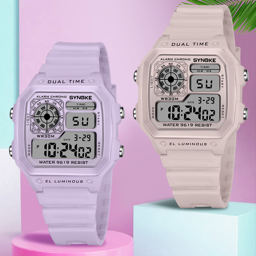 Perpetual Calendar Watch - SYNOKE Digital Watches Lady Sports Luminous