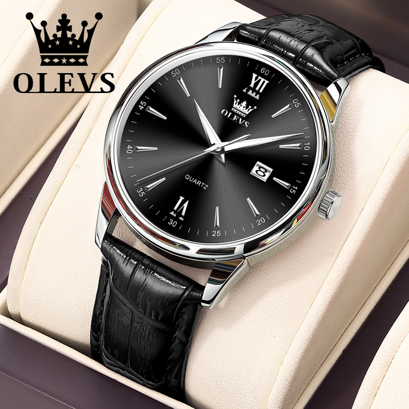 Luxury Watch Mockup - OLEVS Quartz Men's Watch Fashionable Business