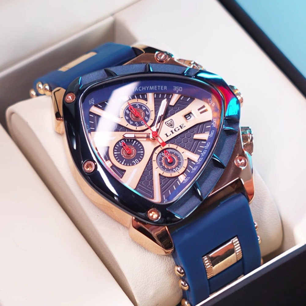 LIGE Fashion Men Watch Triangl - Watch Triangle Luxury recension och pris