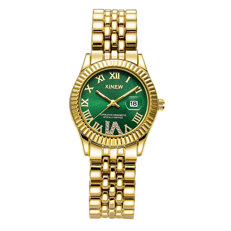 Ladies Big Brand Golden Watche - Luxury Watch Green recension och pris