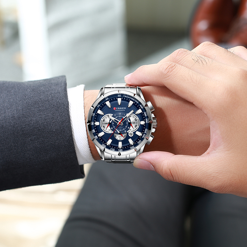 CURREN Wrist Watch Men Waterpr - Luxury Watch Mockup recension och pris