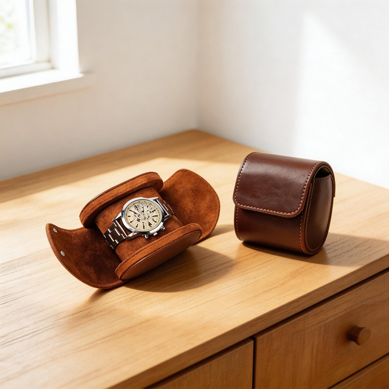 Luxury Brown Color Portable Me - Luxury Watch Travel Case recension och pris