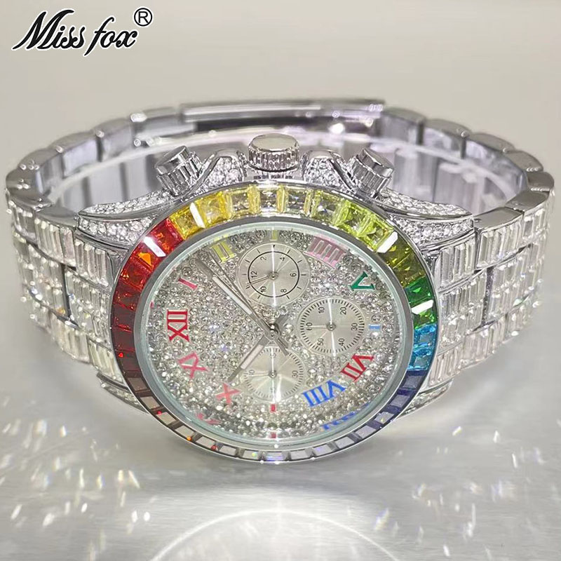 MISSFOX Luxury Iced Watch For  - Luxury Watch Mockup recension och pris