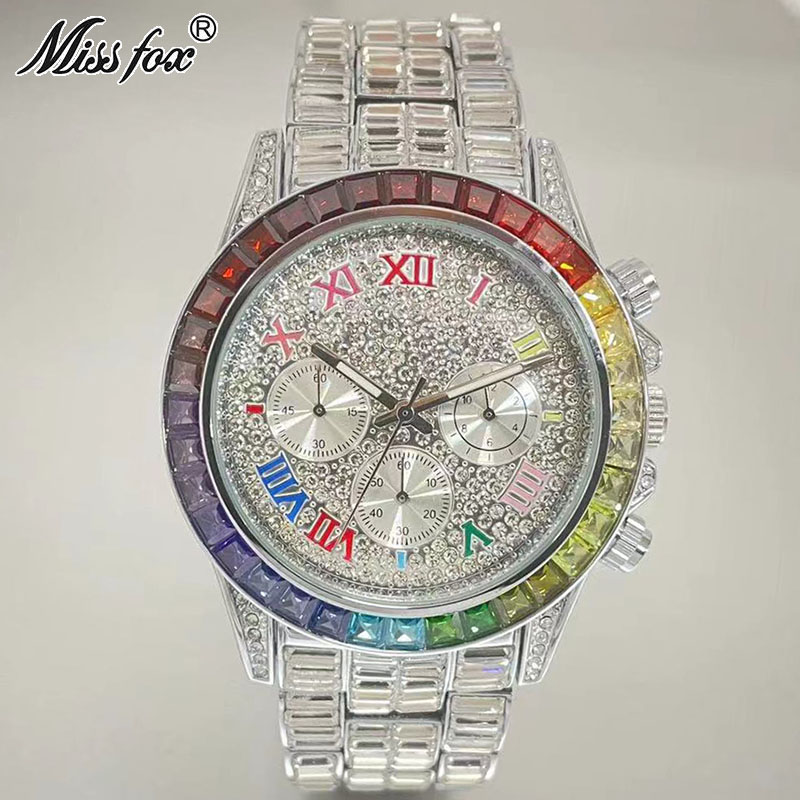 MISSFOX Luxury Iced Watch For  - Luxury Watch Mockup recension och pris