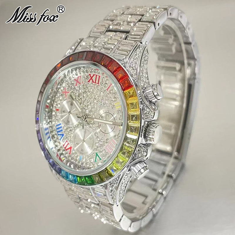 MISSFOX Luxury Iced Watch For  - Luxury Watch Mockup recension och pris