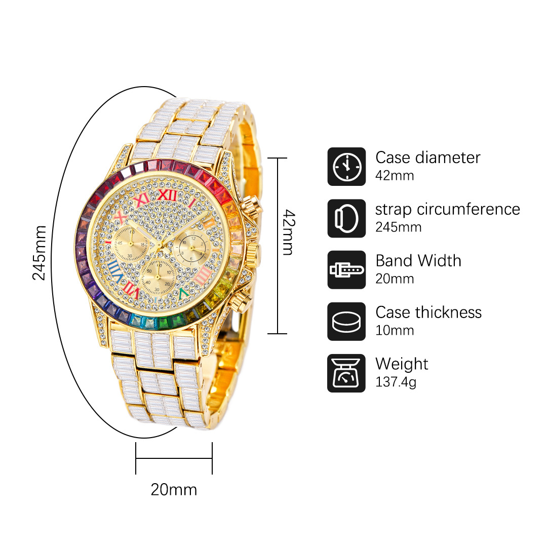 MISSFOX Luxury Iced Watch For  - Luxury Watch Mockup recension och pris