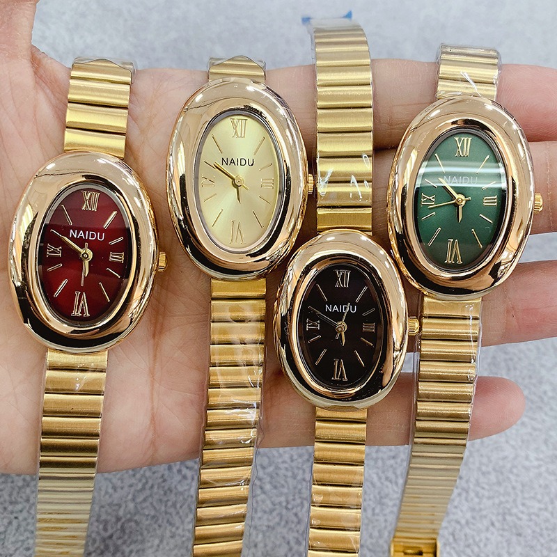Luxury Brand Gold Oval Women Q - Luxury Watch Green recension och pris