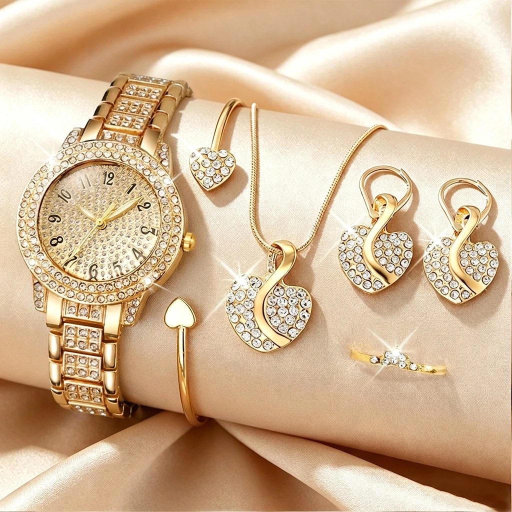 6PCS Fashion Rhinestone Women  - Luxury Watch Kit recension och pris