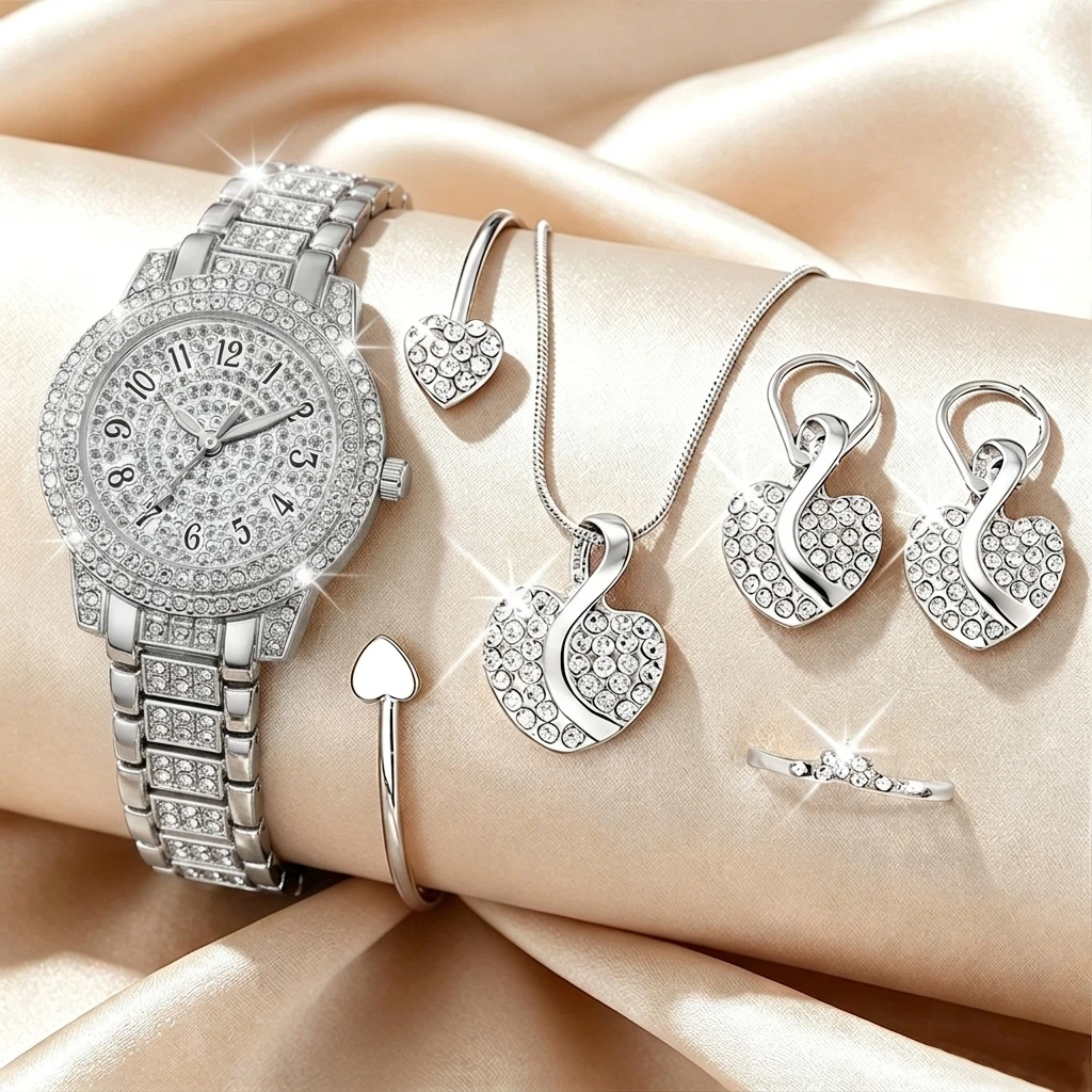 6PCS Fashion Rhinestone Women  - Luxury Watch Kit recension och pris
