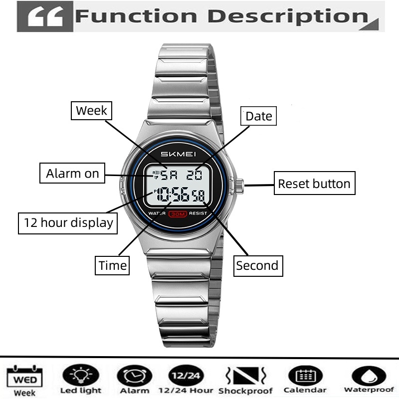 Skmei Womens Digital Watches L - Perpetual Calendar Watch recension och pris