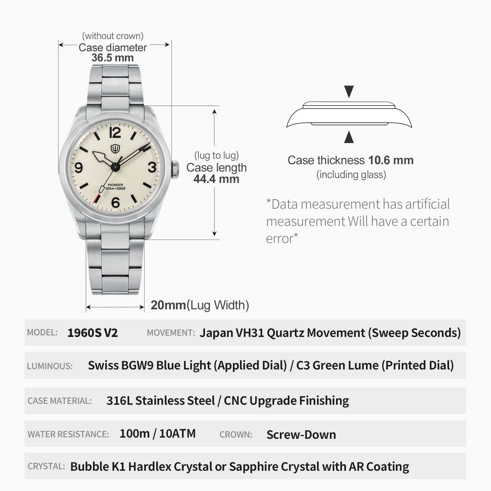 Watchdives WD1960S V2 Vintage  - Luxury Watch With Green Dial recension och pris